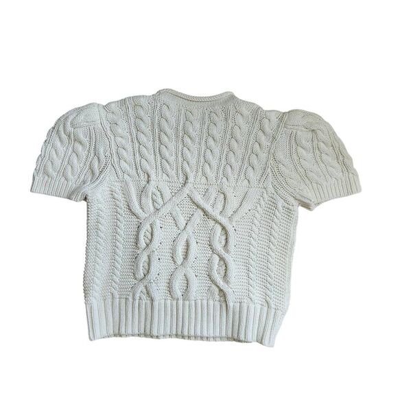 Ralph Lauren Sweater Womens XL Cable Knit Short Sleeve Pullover White Classic He - Picture 1 of 4